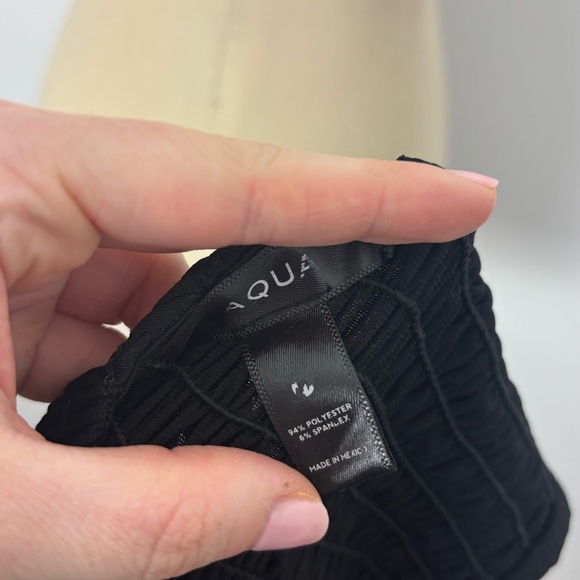 Aqua One Shoulder Ruched Top Black Ruffle M - Picture 4 of 4